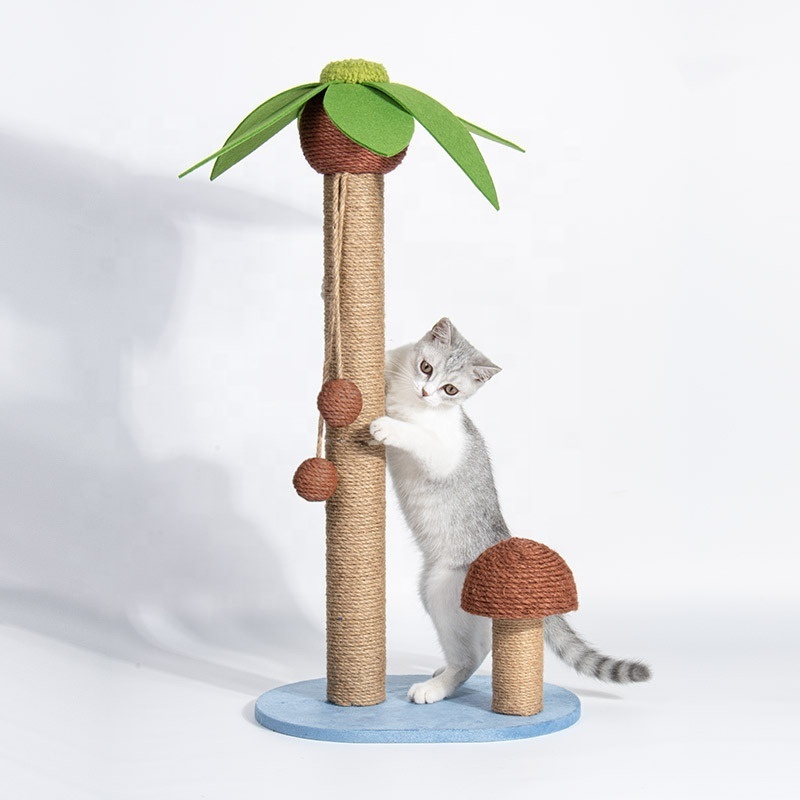 Cute Coconut Cat Tree Pet Supplies Climbing Tree Frame Round Sisal Cat Scratching Board Pet Scratching Toy For Pet Training