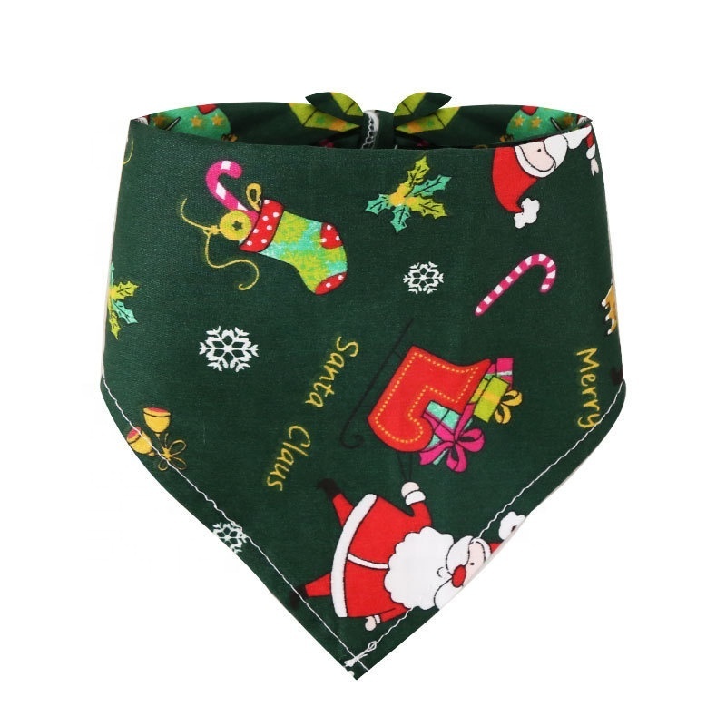 Wholesale Custom printed triangle Sublimation Christmas Cotton Luxury Dog Scarfs Pet Dog Bandana