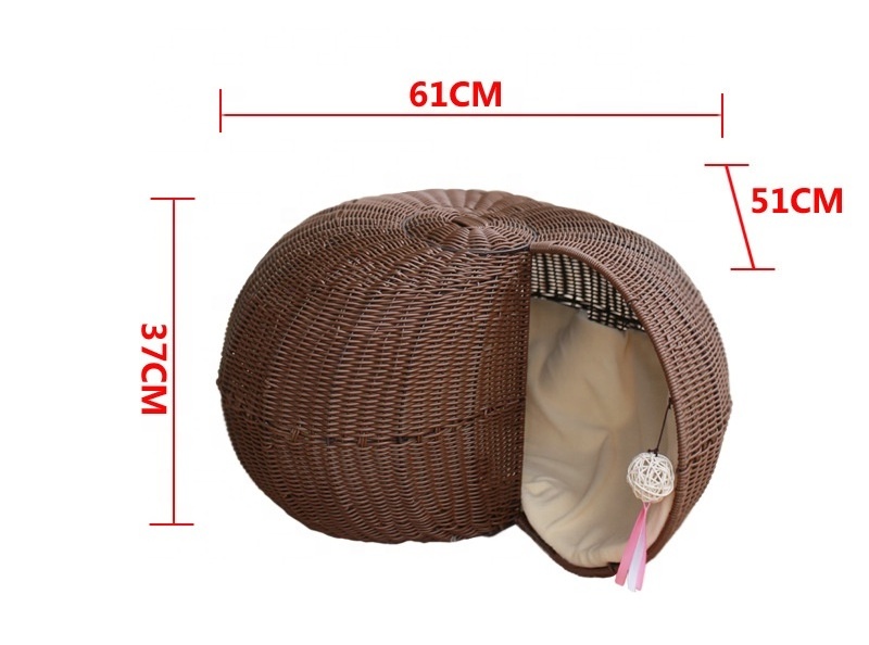 Handmade Rattan Litter Washable Conch Shape Cat Cages Carriers Pet Beds Pet Product