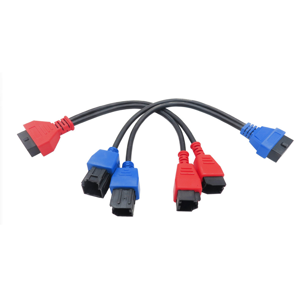 Custom 16 Pin Connector OBDII Chrysler 12+8 Cable Adaptor OBD2 Y Adapter Cable Autel MaxiSys Elite/ MS908/ MS908P/Launch X431 V