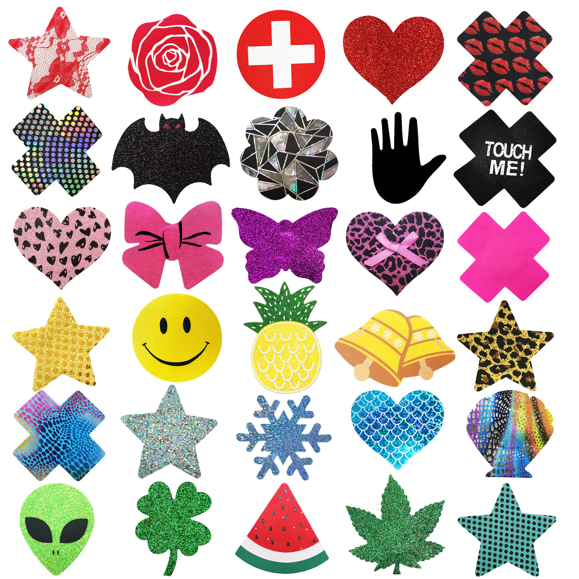 Sexy Nipple Pasties Wholesale Custom Multi Designs Bulk Pasties Decoration Glitter Cover Breast Printable Nipple Sticker Cover