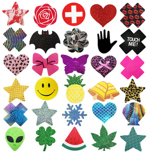 Sexy Nipple Pasties Wholesale Custom Multi Designs Bulk Pasties Decoration Glitter Cover Breast Printable Nipple Sticker Cover