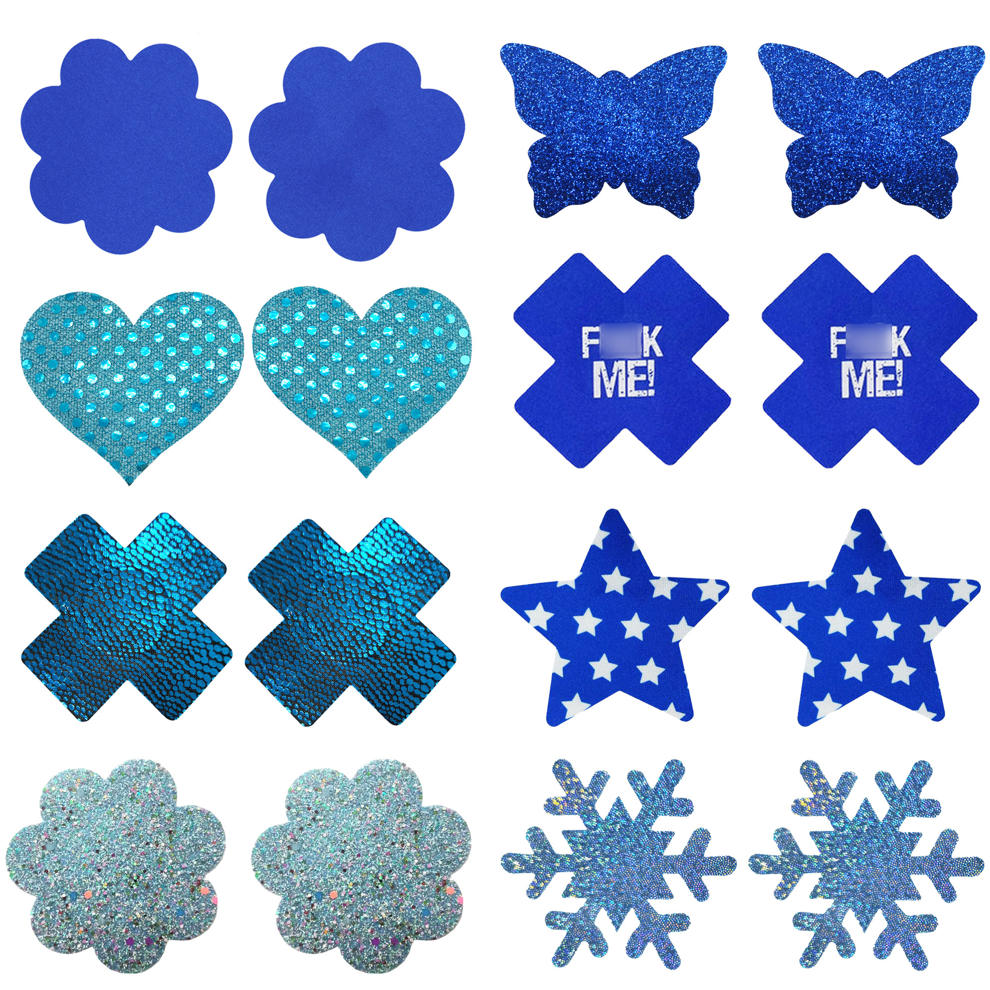 Blue Sexy Sticker Breast Custom Printed Nipple Women Cover Sliver Sexy Adhesive Nipple Pasties Disposable Design Nipple Sticker