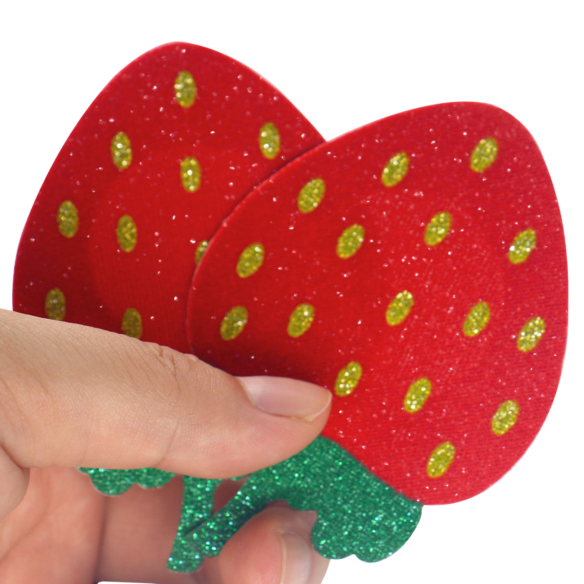 KAYA New Nipple Covers Strawberry Pasties Glitter Breast Stickers Sexy Women Boob Pasties Adhesive Red Pasties Festival Fun