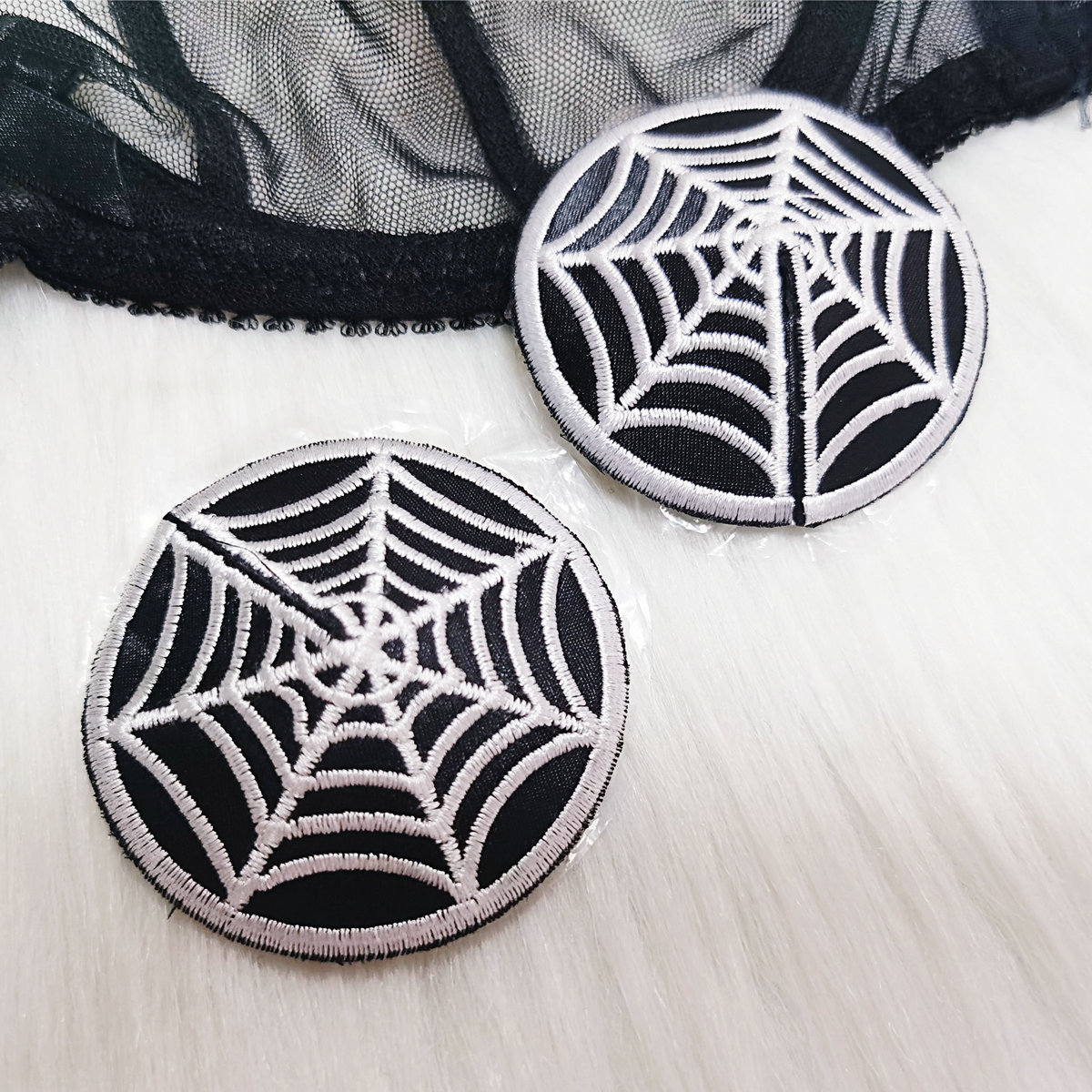 Wholesale Brassiere Reusable Nipple Pasties Custom Nipple Tassels Cover Sexy Halloween Styles Adhesive Spider Web Breast Sticker