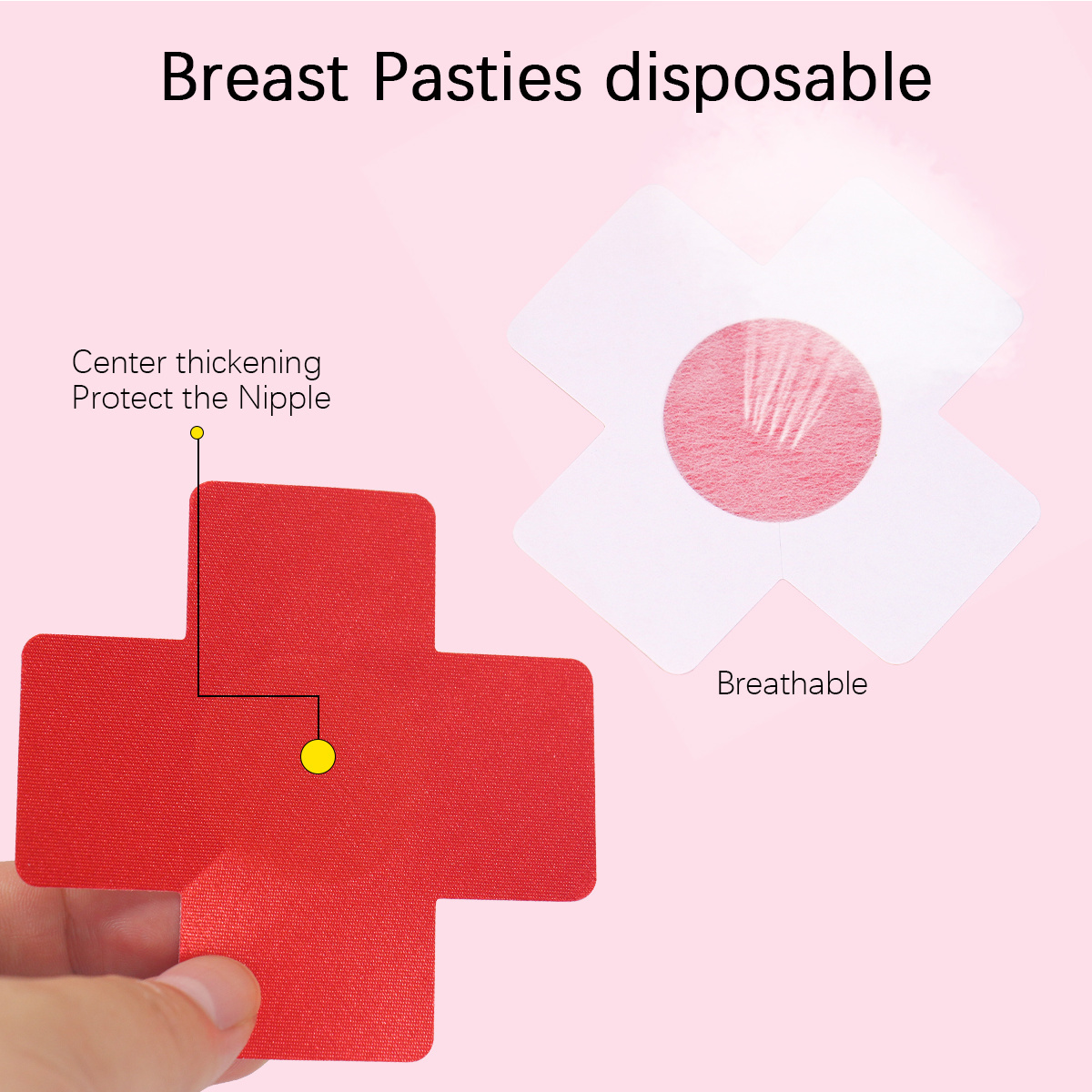 Fast Delivery Disposable Beast Sticker Satin Adhesive Sexy Red Nipple Covers Cross Shape Nipple Pasties Disposable Boob Covers