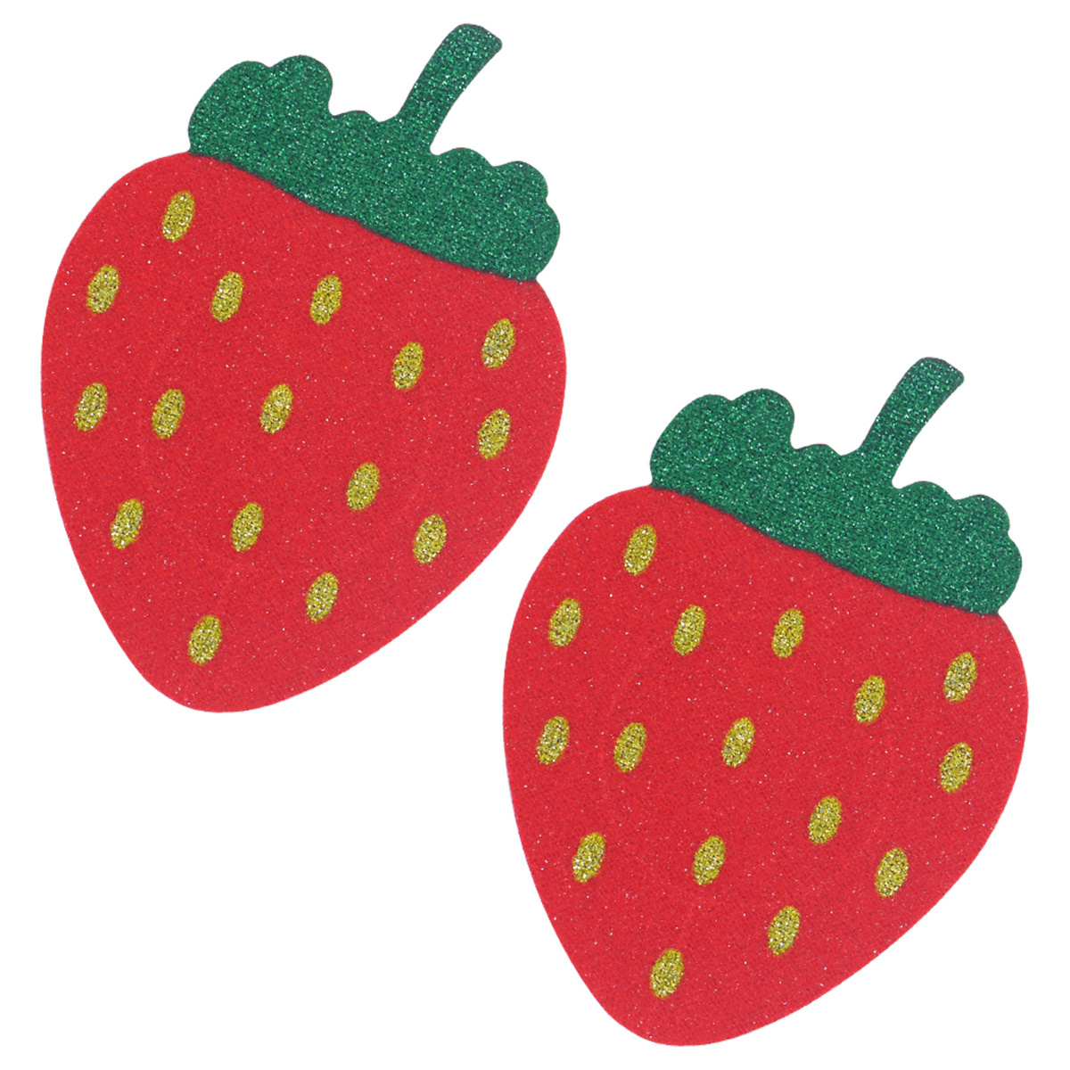 KAYA New Nipple Covers Strawberry Pasties Glitter Breast Stickers Sexy Women Boob Pasties Adhesive Red Pasties Festival Fun