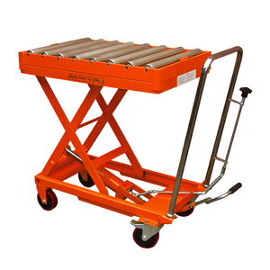 TF-R  hydraulic portable scissor lift table with roller / balls scissor lift platform truck