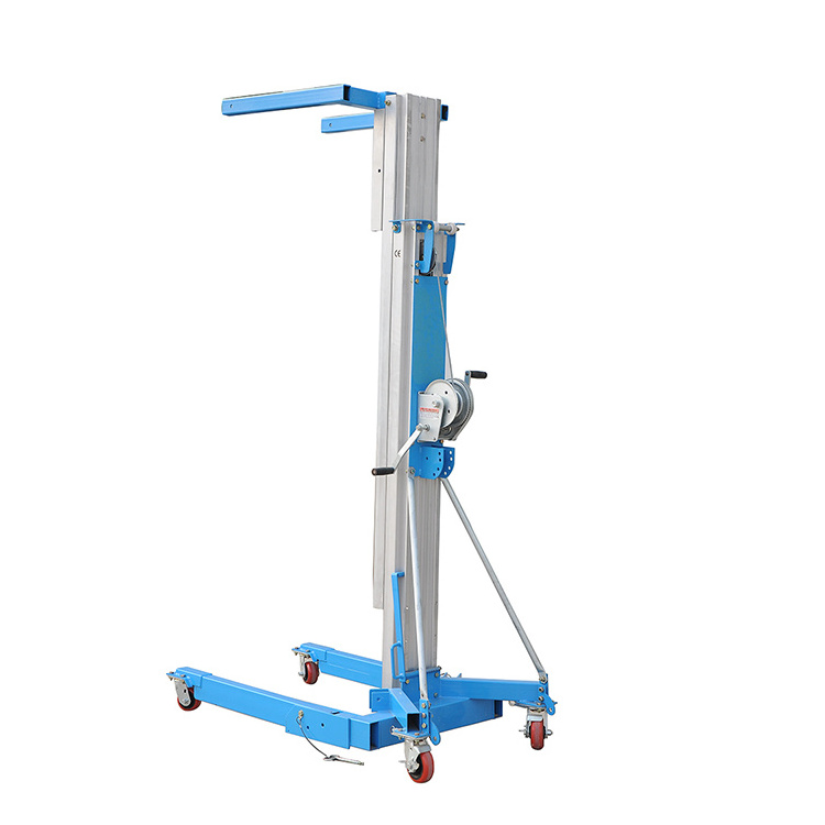 LGA Manual aluminium stacker material lift hand winch forklift