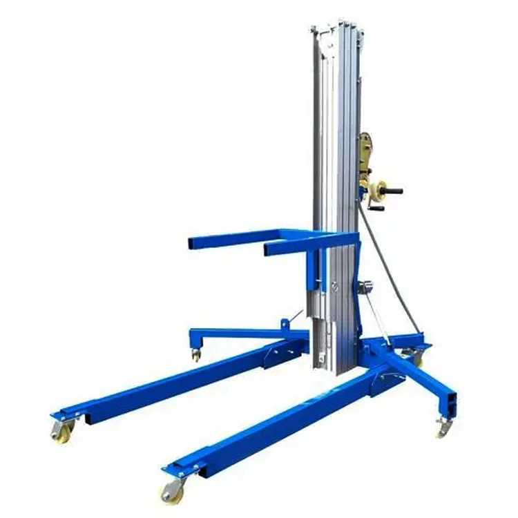 LGA Manual aluminium stacker material lift hand winch forklift