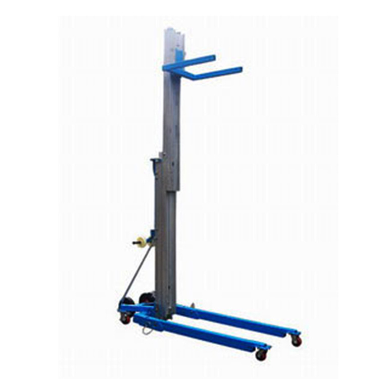 LGA Manual aluminium stacker material lift hand winch forklift