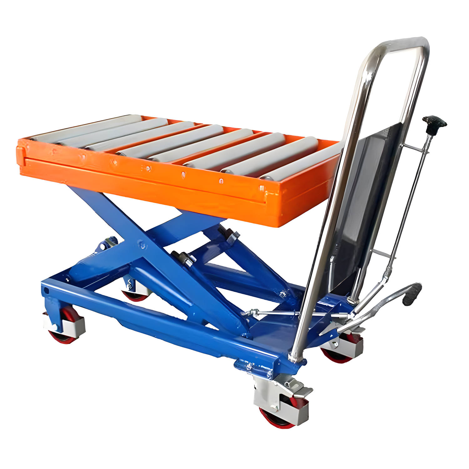 TF-R  hydraulic portable scissor lift table with roller / balls scissor lift platform truck