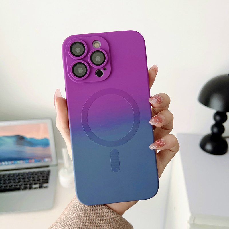 Hot Gradient Color Changing Magnetic Protective Phone Case for iPhone 15 Pro