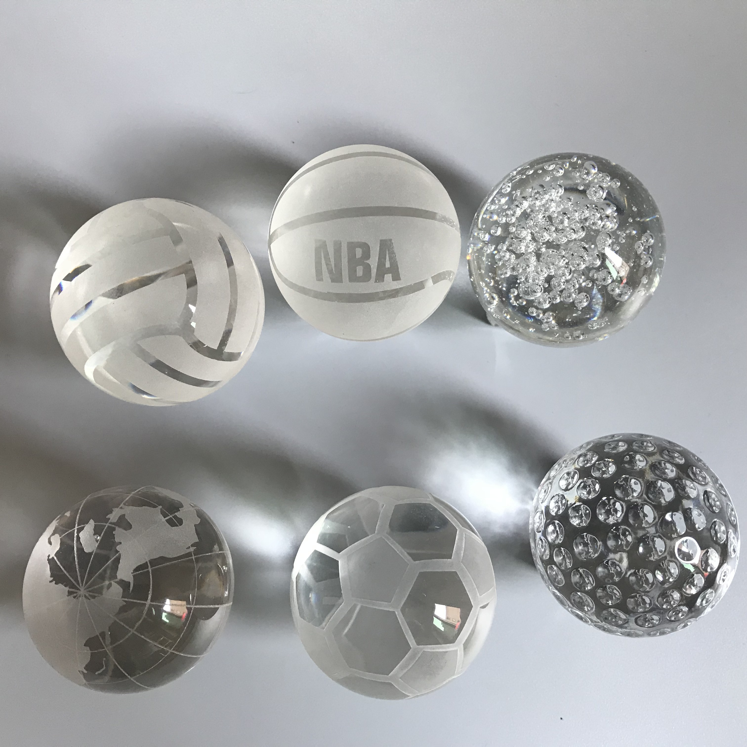 New arrival sport theme crystal basketball glass soccer awards golfball for giveaway gifts