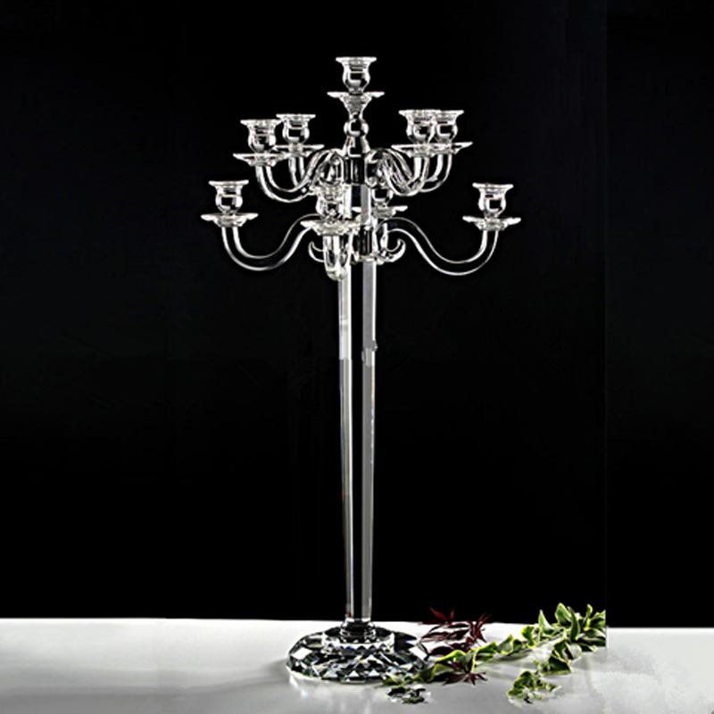 New Crystal candle holder candelabra centerpieces wedding high-end for glass candelabra wedding Decoration