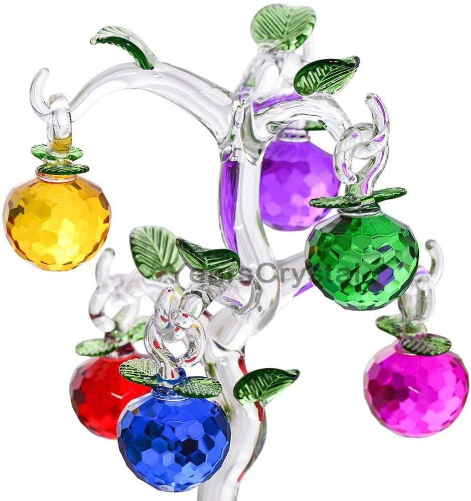 European style 7inches Crystal apple tree for Home Bedroom Office Bar Desk Decoration Party Wedding