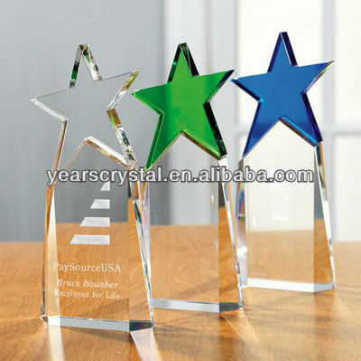 Wholesale cheap high quality custom trophy and medals awards blank star trophy crystal