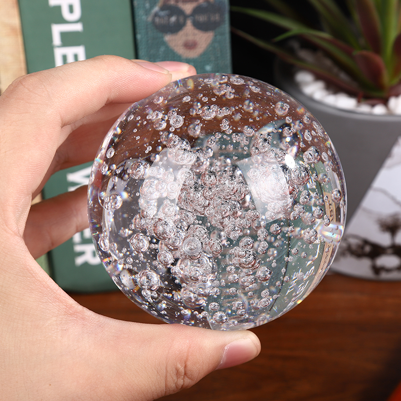 Greast crystal bubble ball globe transparent glass crystal bubble ball sphere with bubbles