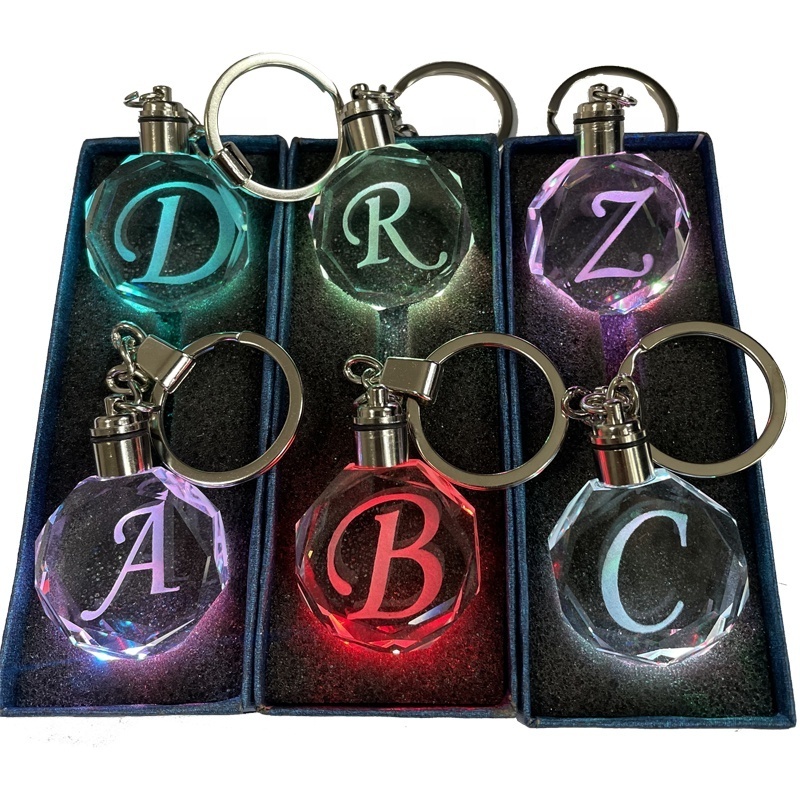 Hot sale custom light keyrings Giveaway Gift cheap the led crystal keychains with car brand logo