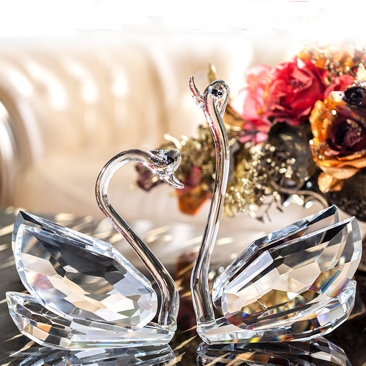 New arrival ornament wed favor glass crystal swan