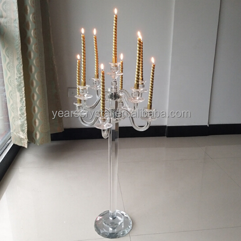 New Crystal candle holder candelabra centerpieces wedding high-end for glass candelabra wedding Decoration