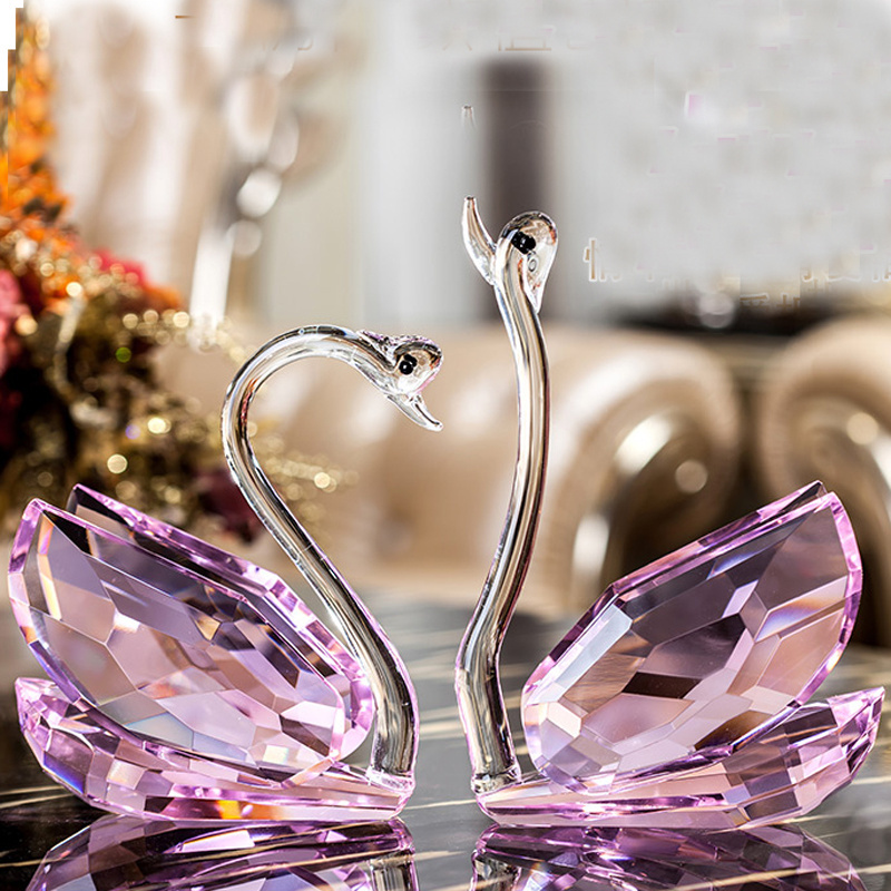 New arrival ornament wed favor glass crystal swan