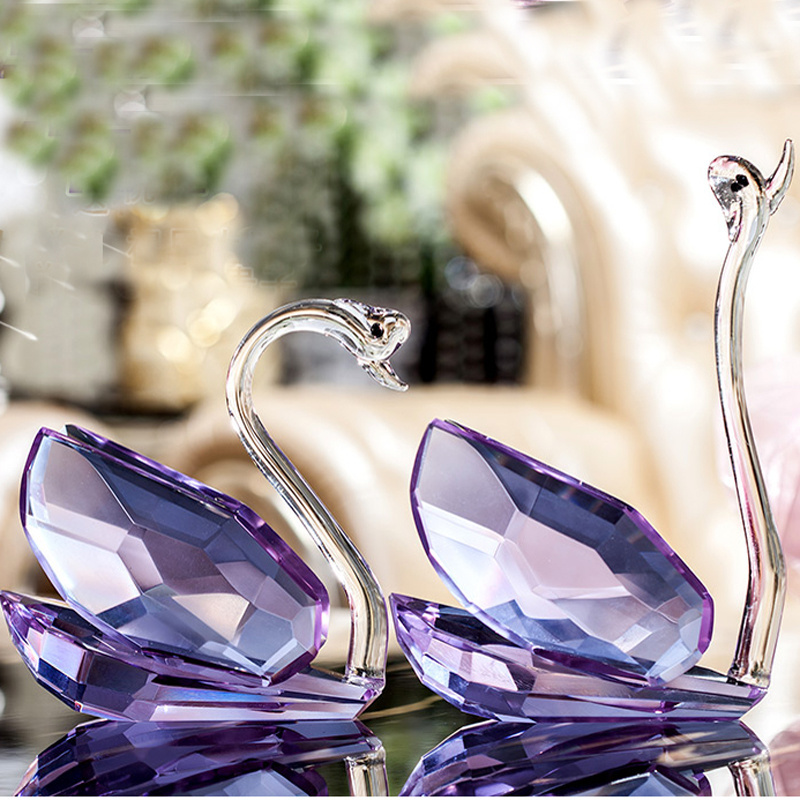 New arrival ornament wed favor glass crystal swan