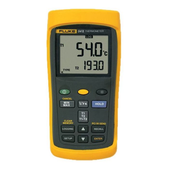 1 year warranty Fluke 54-2B Splash dust resistant case compensation of thermocouple errors digital thermometer