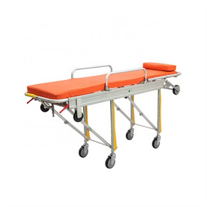 Emergency Adjustable Aluminum Ambulance Stretcher First-aid Medical Collapsible Aluminum Alloy Ambulance Stretcher with Wheeled