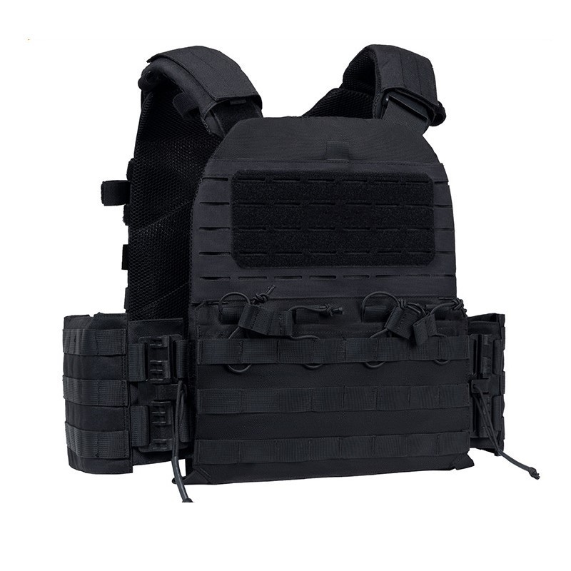 Quick release tactical vest with MOLLE system and sliding locker