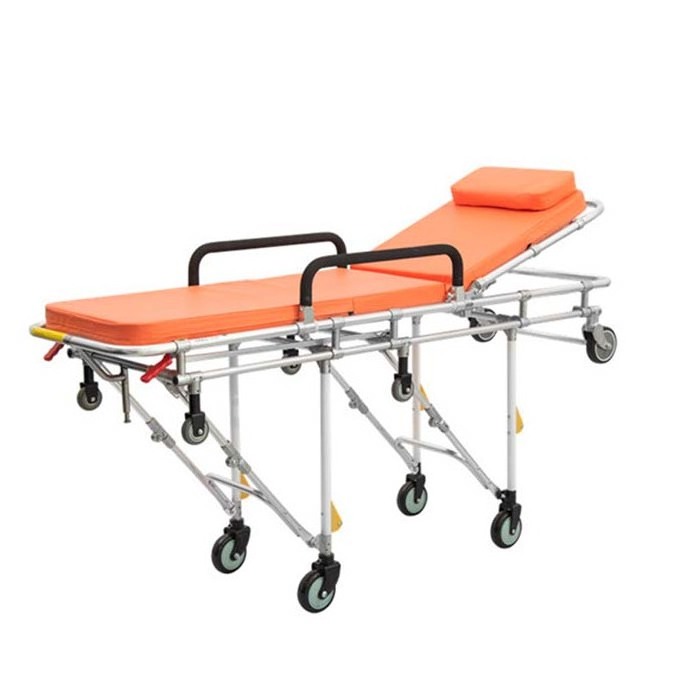 Aluminum Steel Alloy Multi functional Hospital Loading Emergency Rescue Used Automatic Stretcher for Ambulance