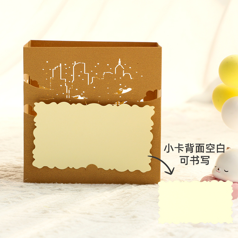 Customization high quality laser cut paper art Pop up invitation greeting card