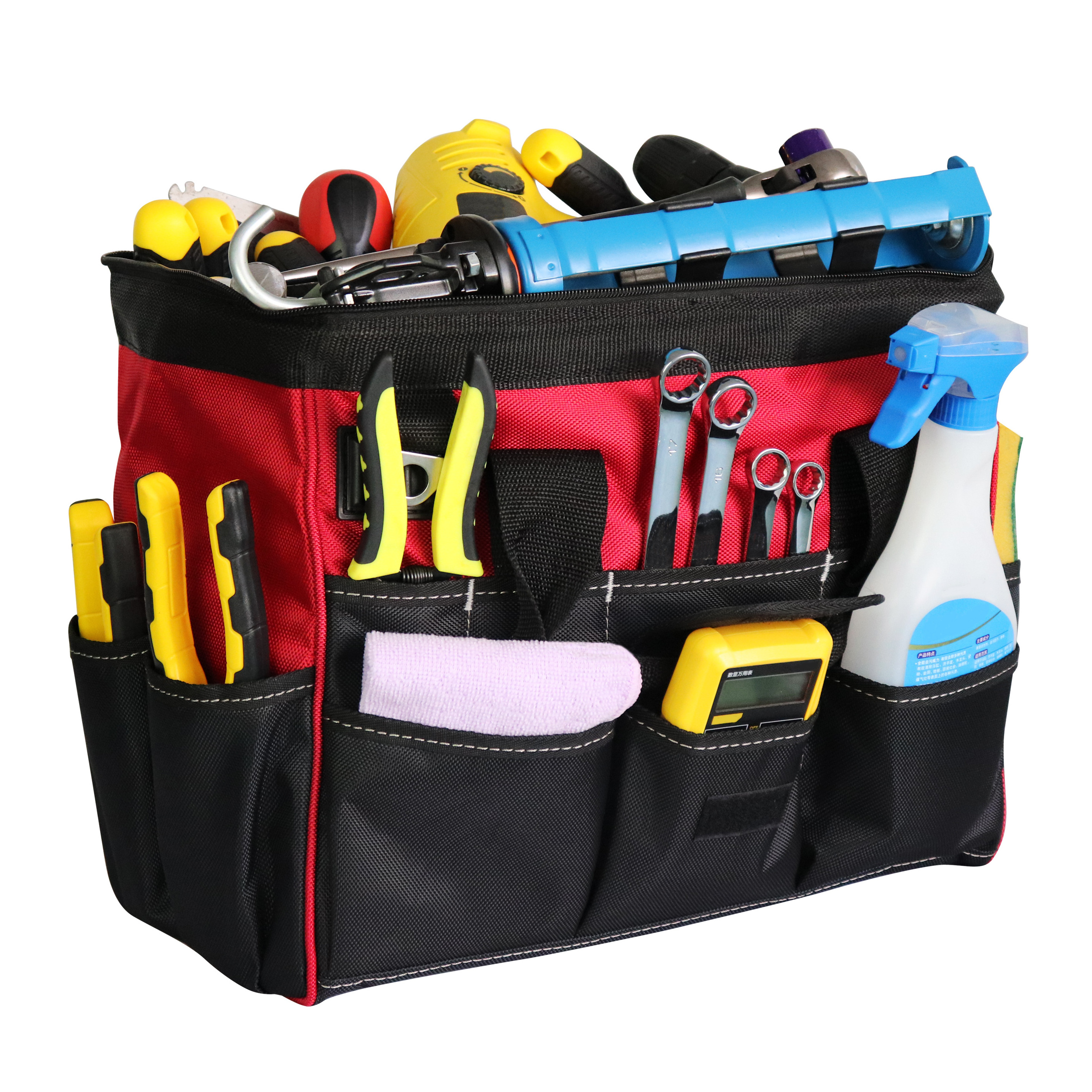 Heavy duty nylon electrician multi storage organizer 16 inch handle tool bag work Heavy duty bag