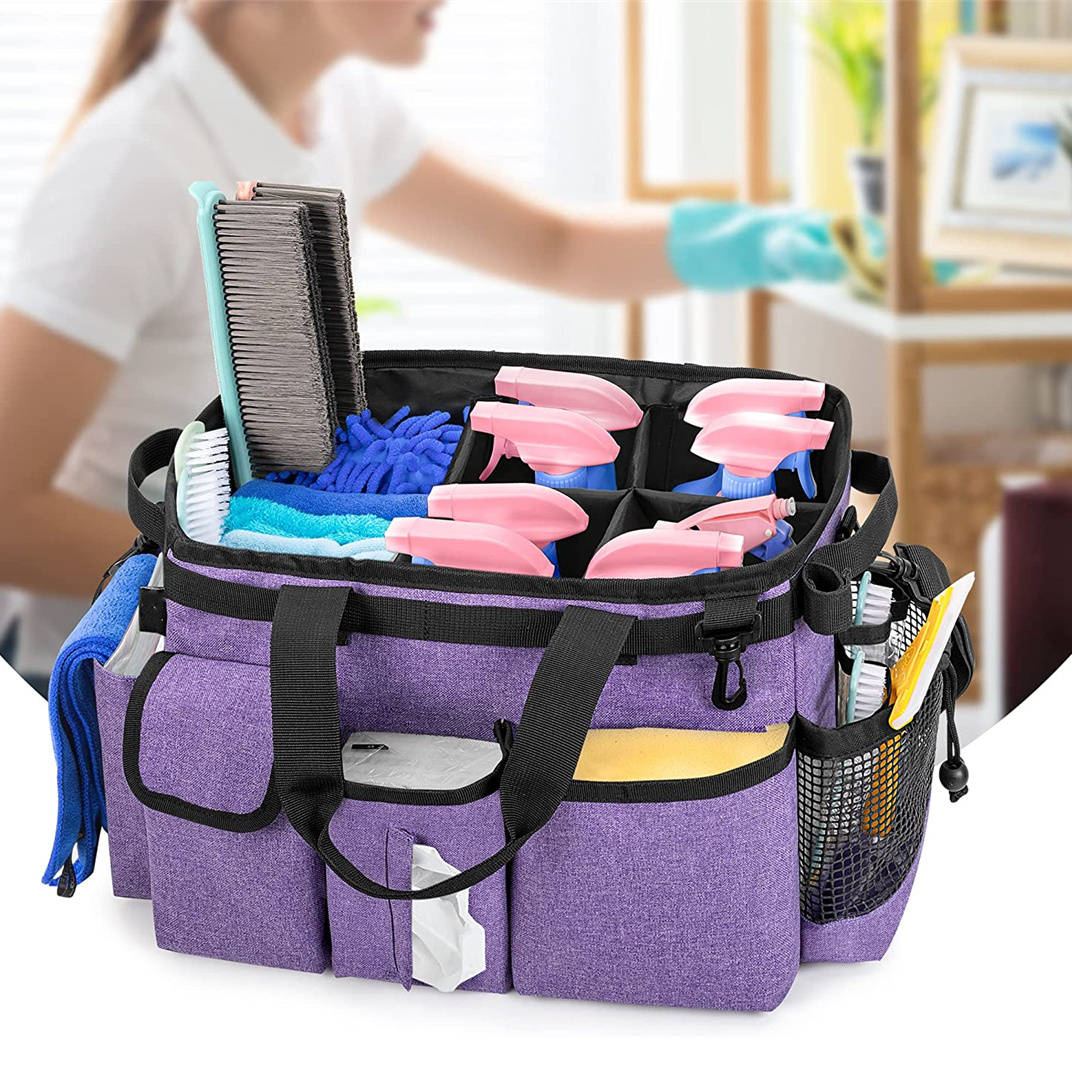 Quality Nylon Large Housekeeping Cleaning Caddy Household Cleaning Tools Tote Bag Wearable Cleaning tool Caddy Bag