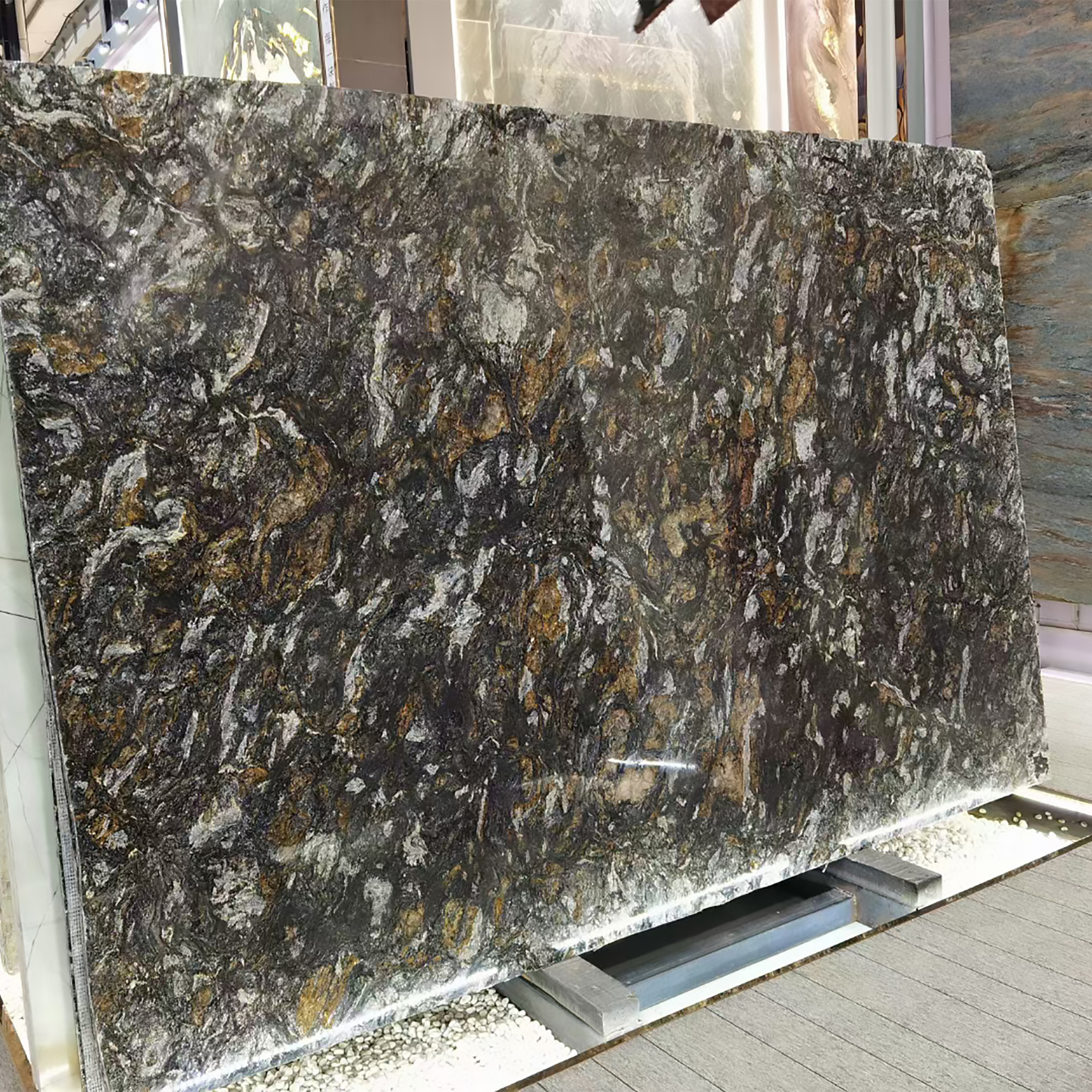 Modern Style Platinum Diamond Granite Polished Luxury Kitchen Countertops Tops Big Slabs