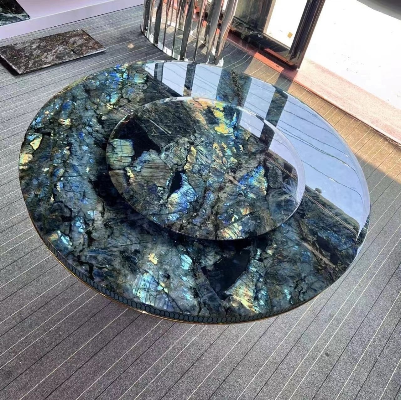 Chinese Mine Natural Luxury Granite Blue Labradorite Granite For High-End Dining Table Countertop