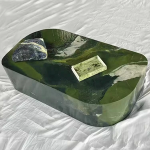 Limited Edition Modern Emerald Green Onyx Marble Table For Home