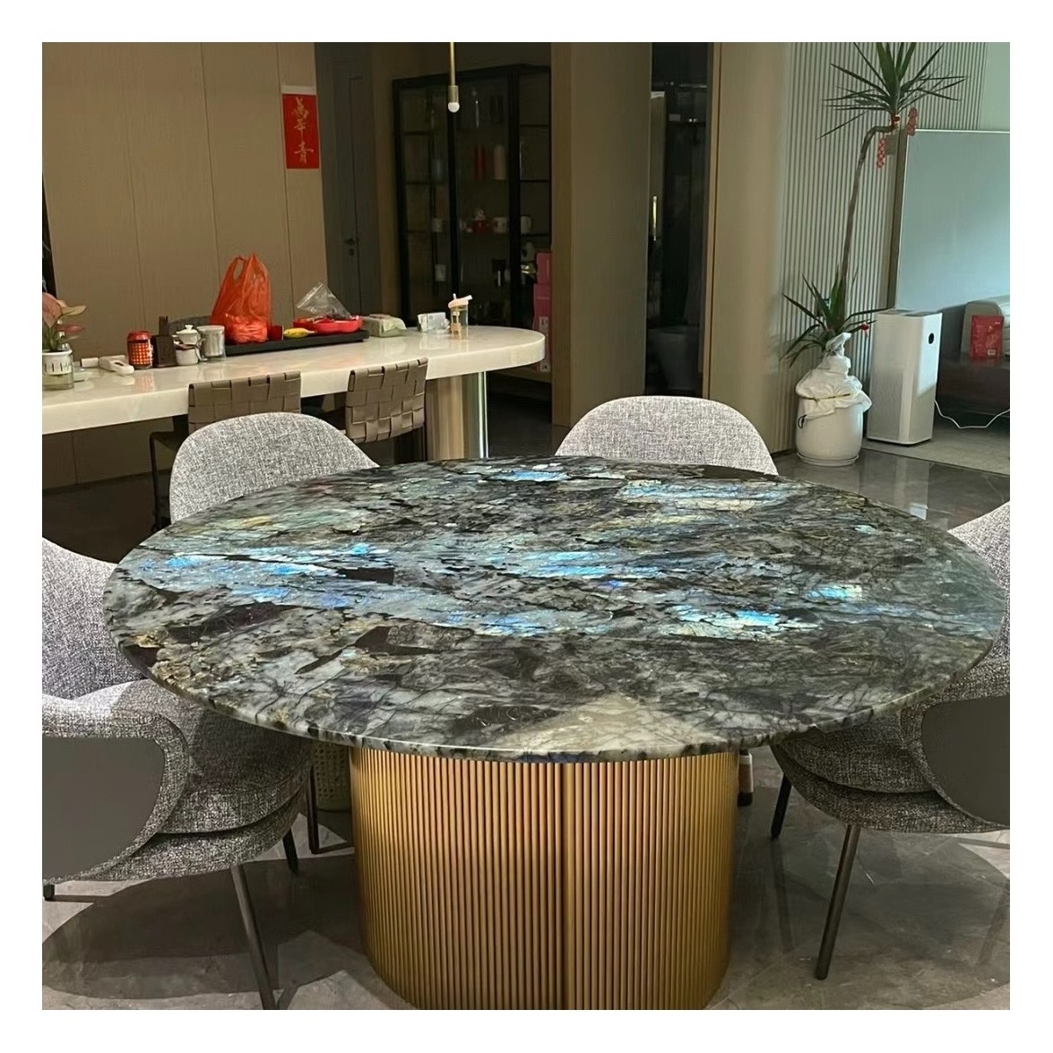 Chinese Mine Natural Luxury Granite Blue Labradorite Granite For High-End Dining Table Countertop