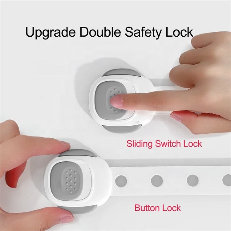 3 Pcs Baby Proof Cabinet Latches Adjustable No Drilling Child Straps Baby Drawer Locks for Baby Safety