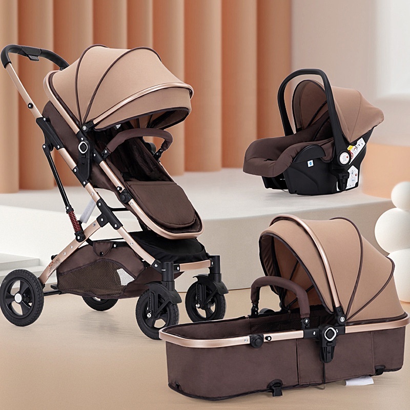 Wholesale High Quality 3 In 1 Multi-Function Baby Infant Carrier Outside Walker With Car Seat Foldable  Baby Stroller