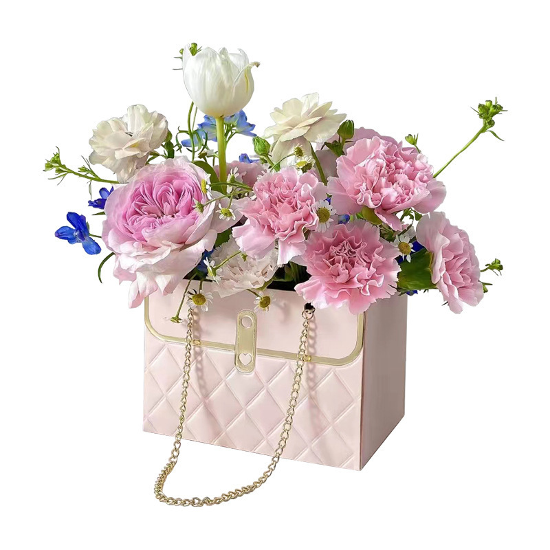 Creative portable flower Packing Bag small Square bouquet gift packing carry box