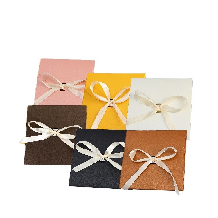 Kraft paper bow  pocket bag Kerchief Handkerchief Silk scarf packing boxes card gift Envelope box