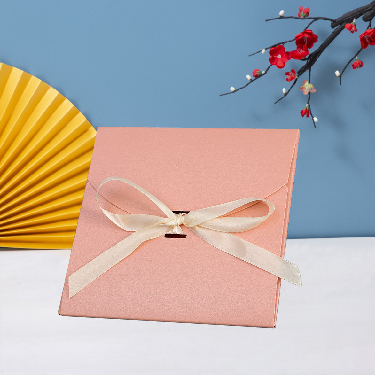 Kraft paper bow  pocket bag Kerchief Handkerchief Silk scarf packing boxes card gift Envelope box