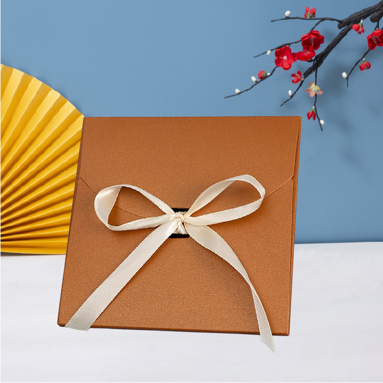 Kraft paper bow  pocket bag Kerchief Handkerchief Silk scarf packing boxes card gift Envelope box