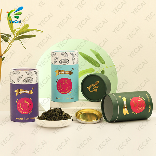 Tea packaging container paper tube food paper box tea coffee sugar canisters for tea bags