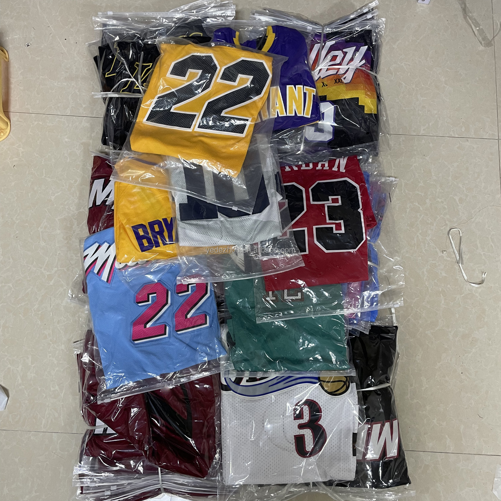 Clear stock custom  #24 Kb Bryant #8 Mamba #23 James #34 Shaquille Stitched Basketball Jersey