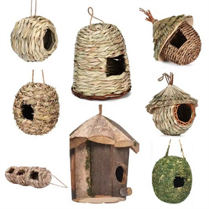 WILDMX Factory Sales Bird House Nesting for Cage or Outdoor Hanging Bird Nesting Boxes Natural Hummingbird Bird House Nest