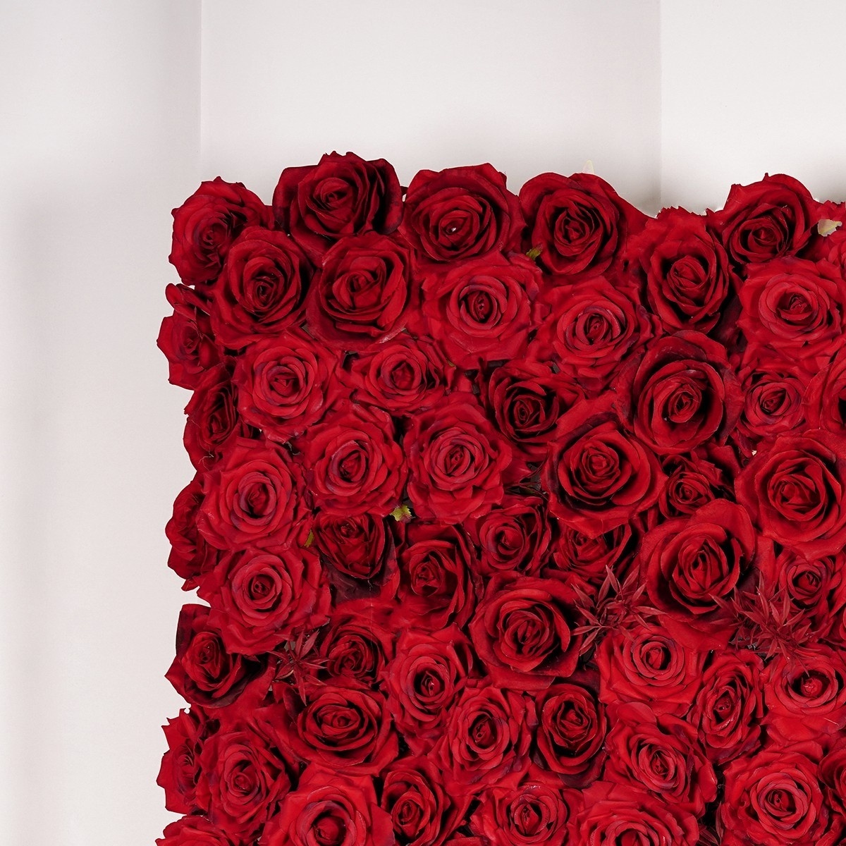 Custom Red Roll Up Cloth Flower Wall Artificial Silk Rose Flower Panel Backdrop Flower Wall Wedding Decoration