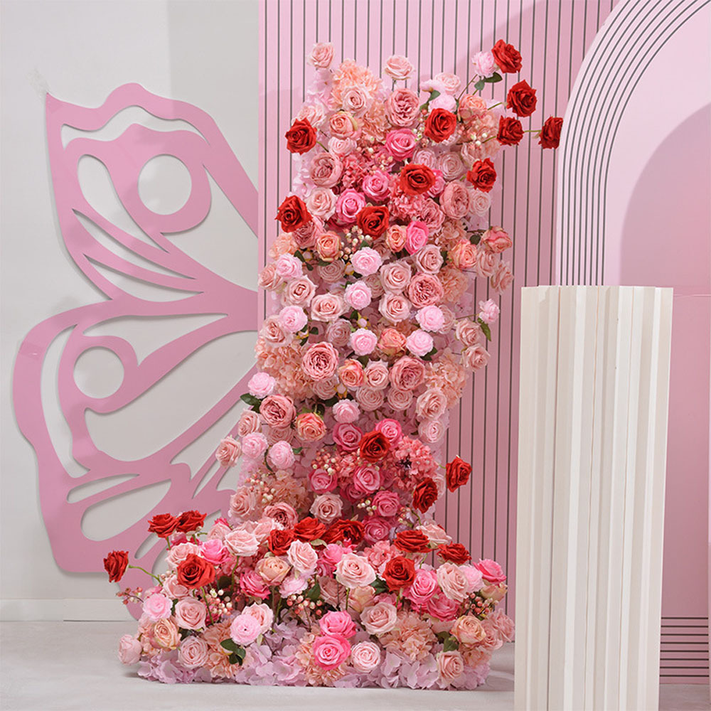 Simulation Rose Hydrangea Backdrop Decoration Wedding Party Event Artificial Flower Layout Props