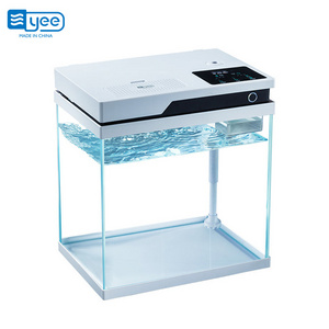 Yee Automatic Feeding smart Fish Tank Intelligent Humidification Small Glass smart Aquarium Fish Tank with Filter and LED Light